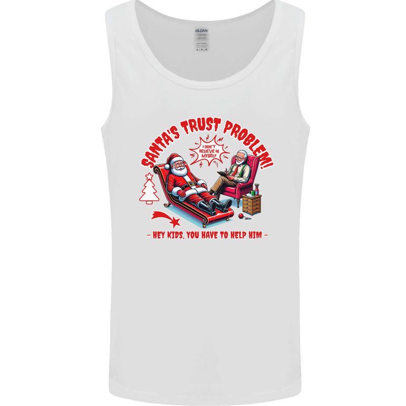 Christmas Funny Santa Trust Xmas Believe Mens Vest Tank Top White