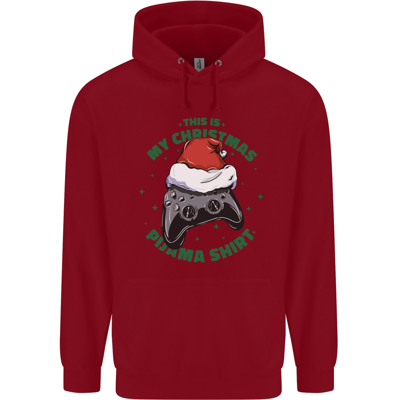 Christmas Gamer Pyjama Video Game Joypad Xmas Childrens Kids Hoodie Red