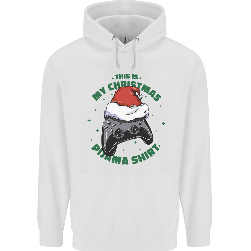 Christmas Gamer Pyjama Video Game Joypad Xmas Childrens Kids Hoodie White