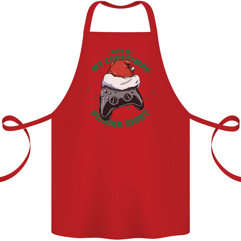 Christmas Gamer Pyjama Video Game Joypad Xmas Cotton Apron 100% Organic Red