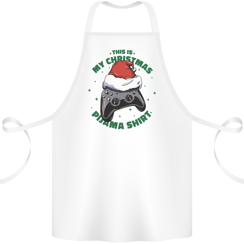 Christmas Gamer Pyjama Video Game Joypad Xmas Cotton Apron 100% Organic White