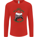 Christmas Gamer Pyjama Video Game Joypad Xmas Mens Long Sleeve T-Shirt Red