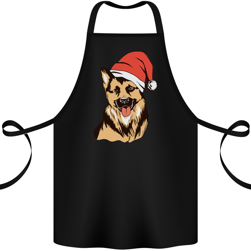 Christmas German Shepherd Dog Xmas Alsatian Cotton Apron 100% Organic Black