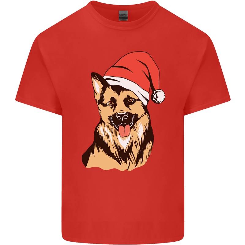 Christmas German Shepherd Dog Xmas Alsatian Kids T-Shirt Childrens Red