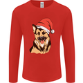 Christmas German Shepherd Dog Xmas Alsatian Mens Long Sleeve T-Shirt Red