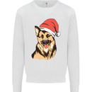 Christmas German Shepherd Dog Xmas Alsatian Mens Sweatshirt Jumper White