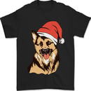 Christmas German Shepherd Dog Xmas Alsatian Mens T-Shirt 100% Cotton Black