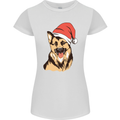 Christmas German Shepherd Dog Xmas Alsatian Womens Petite Cut T-Shirt White