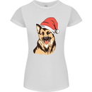 Christmas German Shepherd Dog Xmas Alsatian Womens Petite Cut T-Shirt White