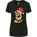 Christmas German Shepherd Dog Xmas Alsatian Womens Wider Cut T-Shirt Black
