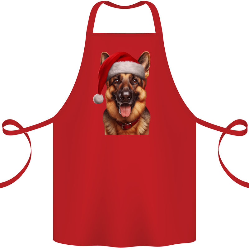 Christmas German Shepherd Xmas Dog Alsatian Cotton Apron 100% Organic Red