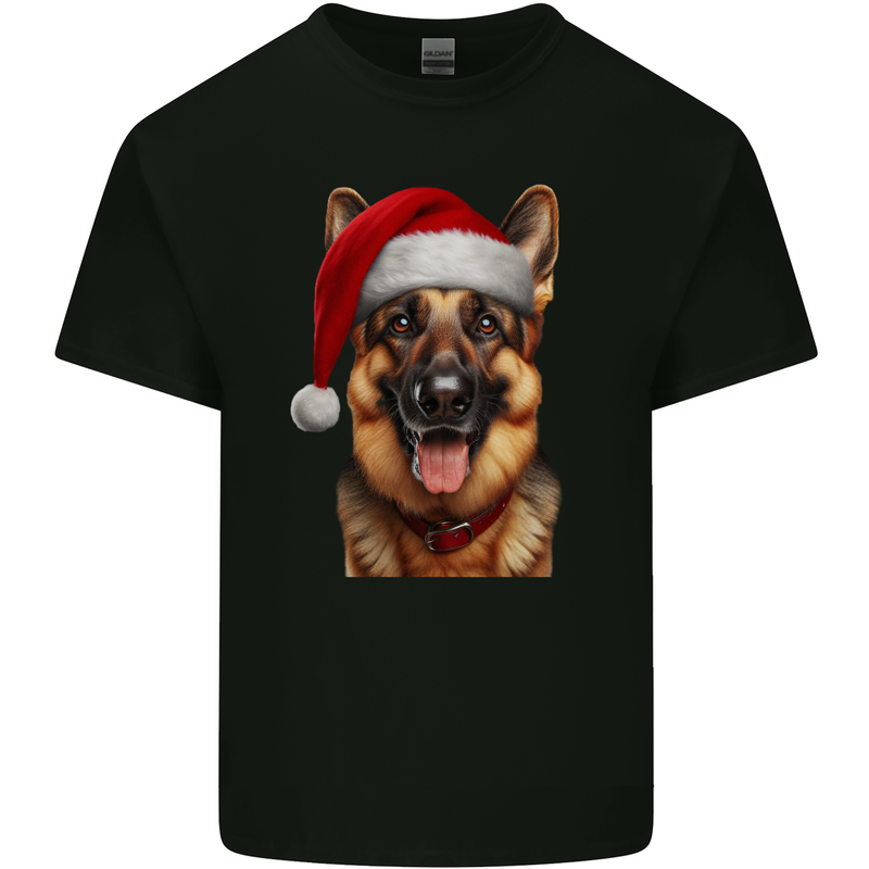 Christmas German Shepherd Xmas Dog Alsatian Kids T-Shirt Childrens Black