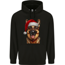 Christmas German Shepherd Xmas Dog Alsatian Mens 80% Cotton Hoodie Black