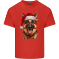 Christmas German Shepherd Xmas Dog Alsatian Mens Cotton T-Shirt Tee Top Red