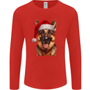 Christmas German Shepherd Xmas Dog Alsatian Mens Long Sleeve T-Shirt Red