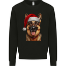Christmas German Shepherd Xmas Dog Alsatian Mens Sweatshirt Jumper Black