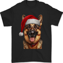 Christmas German Shepherd Xmas Dog Alsatian Mens T-Shirt 100% Cotton Black