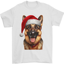 Christmas German Shepherd Xmas Dog Alsatian Mens T-Shirt 100% Cotton White