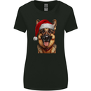 Christmas German Shepherd Xmas Dog Alsatian Womens Wider Cut T-Shirt Black