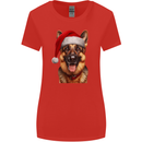 Christmas German Shepherd Xmas Dog Alsatian Womens Wider Cut T-Shirt Red
