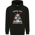 Christmas Gnome Tree Funny Xmas Plaid Tartan Childrens Kids Hoodie Black