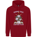 Christmas Gnome Tree Funny Xmas Plaid Tartan Childrens Kids Hoodie Red