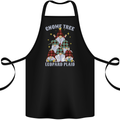 Christmas Gnome Tree Funny Xmas Plaid Tartan Cotton Apron 100% Organic Black