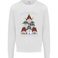 Christmas Gnome Tree Funny Xmas Plaid Tartan Kids Sweatshirt Jumper White
