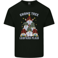 Christmas Gnome Tree Funny Xmas Plaid Tartan Kids T-Shirt Childrens Black
