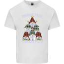 Christmas Gnome Tree Funny Xmas Plaid Tartan Mens Cotton T-Shirt Tee Top White