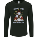 Christmas Gnome Tree Funny Xmas Plaid Tartan Mens Long Sleeve T-Shirt Black