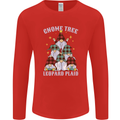 Christmas Gnome Tree Funny Xmas Plaid Tartan Mens Long Sleeve T-Shirt Red