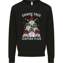 Christmas Gnome Tree Funny Xmas Plaid Tartan Mens Sweatshirt Jumper Black