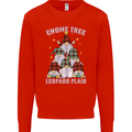 Christmas Gnome Tree Funny Xmas Plaid Tartan Mens Sweatshirt Jumper Bright Red
