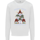 Christmas Gnome Tree Funny Xmas Plaid Tartan Mens Sweatshirt Jumper White