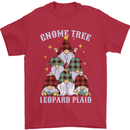 Christmas Gnome Tree Funny Xmas Plaid Tartan Mens T-Shirt 100% Cotton Red