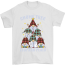Christmas Gnome Tree Funny Xmas Plaid Tartan Mens T-Shirt 100% Cotton White
