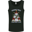 Christmas Gnome Tree Funny Xmas Plaid Tartan Mens Vest Tank Top Black