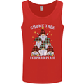 Christmas Gnome Tree Funny Xmas Plaid Tartan Mens Vest Tank Top Red
