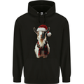 Christmas Goat Wearing  an Xmas Hat Childrens Kids Hoodie Black