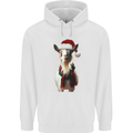 Christmas Goat Wearing  an Xmas Hat Childrens Kids Hoodie White