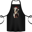 Christmas Goat Wearing  an Xmas Hat Cotton Apron 100% Organic Black