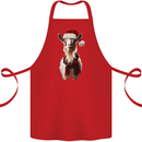 Christmas Goat Wearing  an Xmas Hat Cotton Apron 100% Organic Red