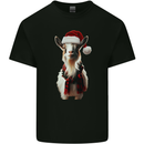 Christmas Goat Wearing  an Xmas Hat Kids T-Shirt Childrens Black