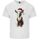 Christmas Goat Wearing  an Xmas Hat Kids T-Shirt Childrens White