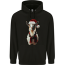 Christmas Goat Wearing  an Xmas Hat Mens 80% Cotton Hoodie Black