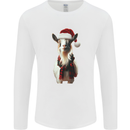Christmas Goat Wearing  an Xmas Hat Mens Long Sleeve T-Shirt White