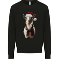 Christmas Goat Wearing  an Xmas Hat Mens Sweatshirt Jumper Black
