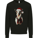 Christmas Goat Wearing  an Xmas Hat Mens Sweatshirt Jumper Black