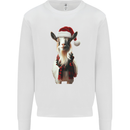 Christmas Goat Wearing  an Xmas Hat Mens Sweatshirt Jumper White
